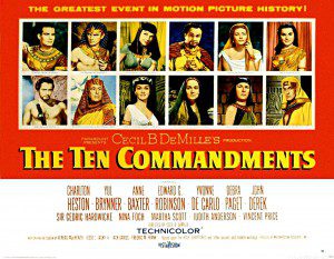 Filmplakat for filmen "The Ten Commandments" ( De ti bud ) fra 1956.